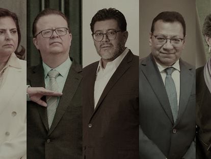 Mónica Soto, Felipe de la Mata, Reyes Rodríguez Mondragón, Felipe Fuentes y Janine Otálora, magistrados del Tribunal Electoral del Poder Judicial de la Federación.