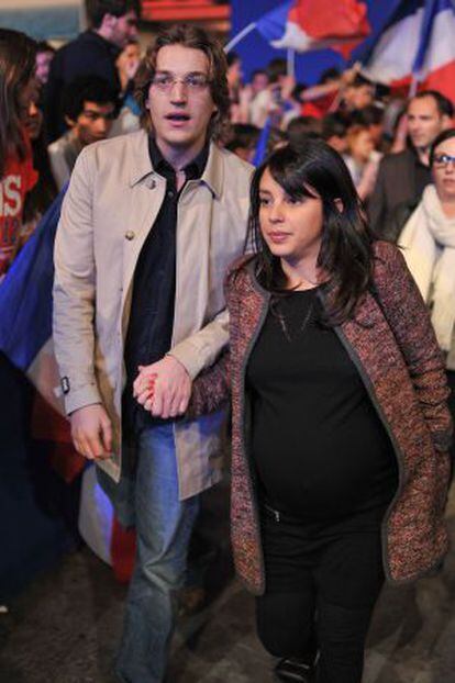 Jean Sarkozy y Jessica Sebaoun-Darty, en marzo pasado.