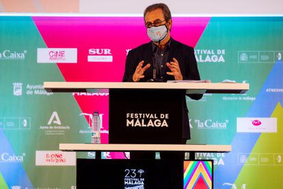 El director del Festival de Cine de Málaga en Español, Juan Antonio Vigar, durante la presentación de su 23ª edición.