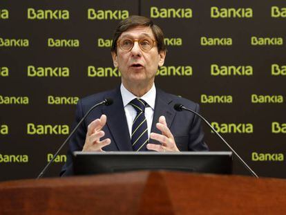 El presidente de Bankia, José Ignacio Goirigolzarri, en la presentación del Plan Estratégico 2018-2020 de la entidad.
