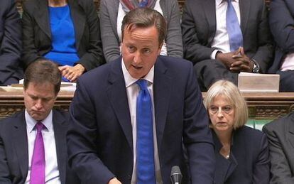David Cameron, hoy, ante la Cámara de los Comunes