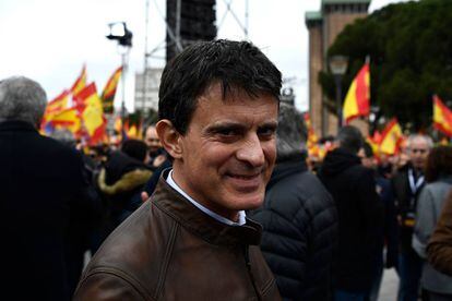 Manuel Valls, en la concentración de Colón.