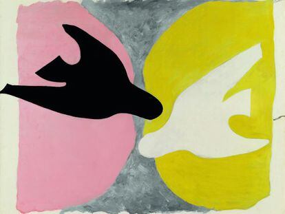 &#039;L&#039;oiseau noir et l&#039;oiseau blanc&#039; (1960), de Georges Braque. 