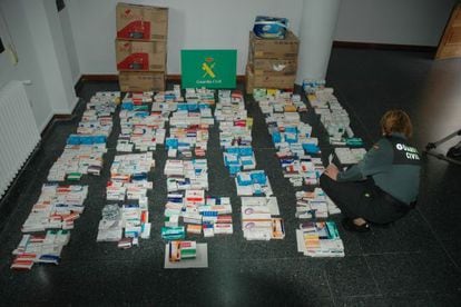 Medicamentos incautados por la polic&iacute;a 