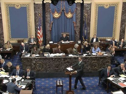 Captura de pantalla de la sala del Senado donde se debate el 'impeachment'.