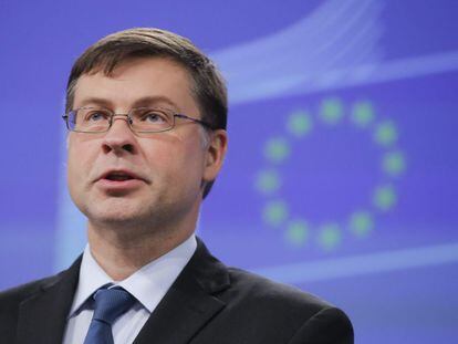 El vicepresidente de la Comisi&oacute;n Europea (CE), Valdis Dombrovskis, responsable de los asuntos econ&oacute;micos