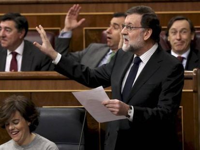 Mariano Rajoy durante la sesión de control al Gobierno en el Congreso.