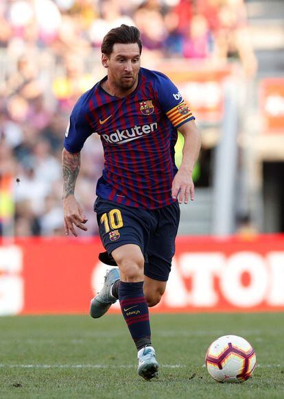 Lionel Messi, en posesión del balón.