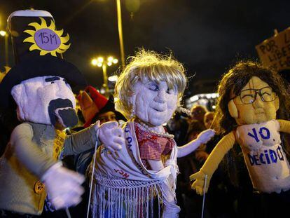Protesta a Madrid en favor dels titellaires.