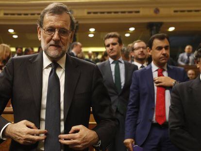 Mariano Rajoy después del debate de investidura, este jueves.