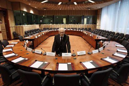 Herman Van Rompuy, en la sala de reuniones del Consejo.