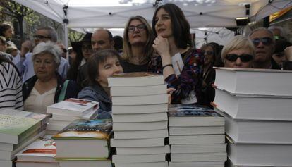 Libros el pasado Sant Jordi en Barcelona.