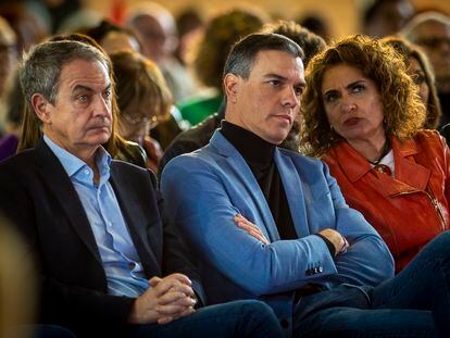 José Luis Rodríguez Zapatero y Pedro Sánchez, en un acto en marzo de este año.