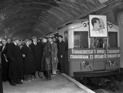 La estación de metro Kursk, en Moscú, en 1937.
