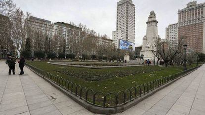 La plaza de Espa&ntilde;a de Madrid. 