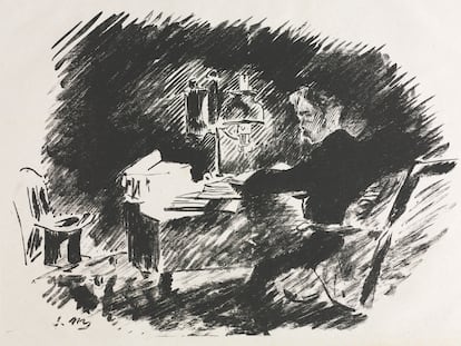 Ilustración de Edouard Manet para el cuervo de Edgar Allan Poe.