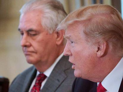 El presidente Donald Trump con Rex Tillerson