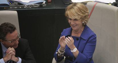 Esperanza Aguirre en el pleno del Ayuntamiento de Madrid.