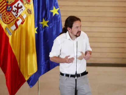 El secretario general de Podemos, Pablo Iglesias, en julio pasado.