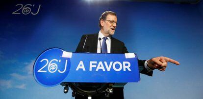 El candidato y l&iacute;der del PP, Mariano Rajoy, el d&iacute;a posterior a las elecciones. 