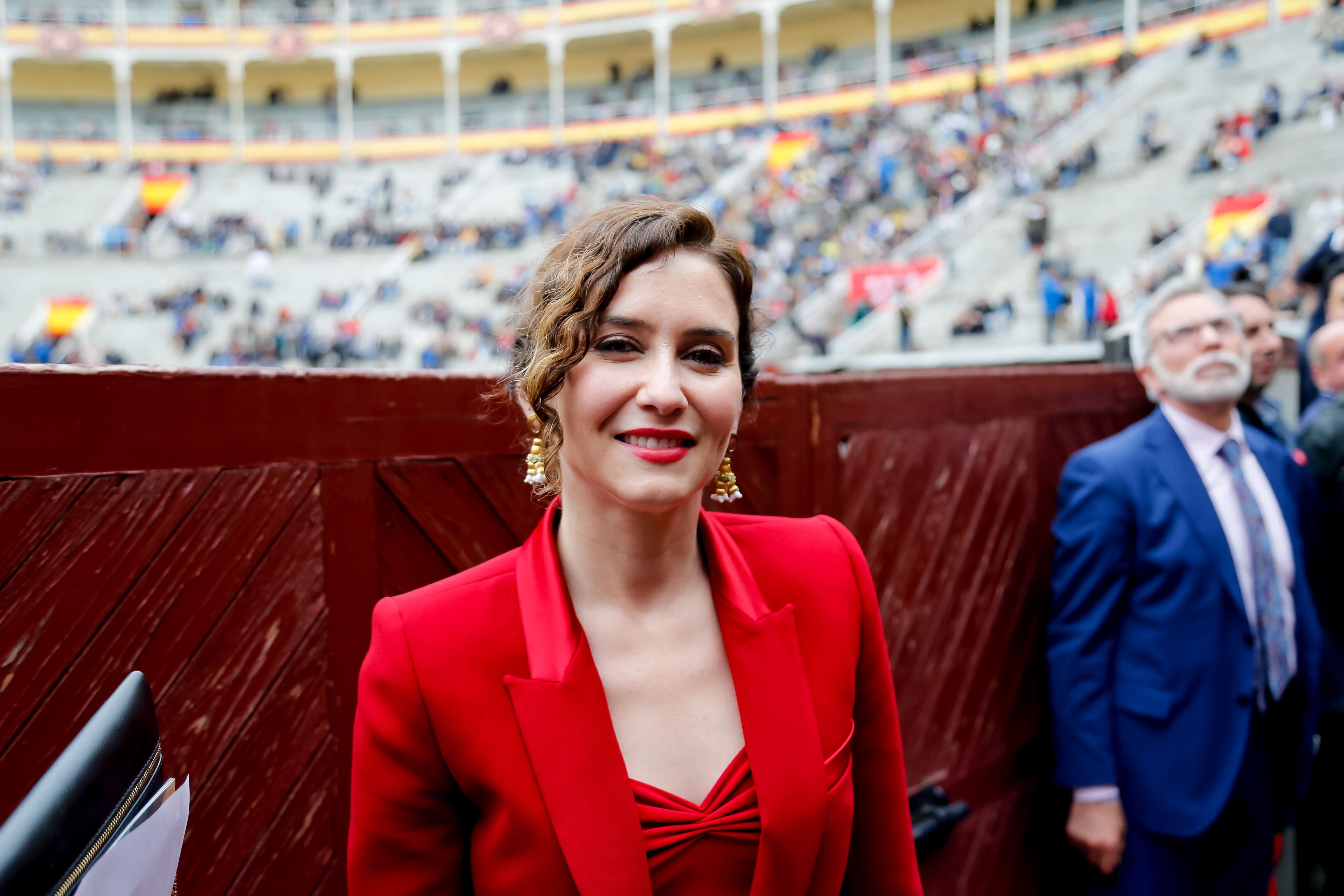 La presidenta de la Comunidad de Madrid, Isabel Díaz Ayuso, en la plaza de Las Ventas, en mayo de 2022.