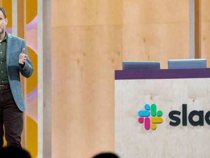 Stewart Butterfield, CEO de Slack, en una conferencia en abril.