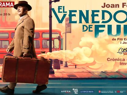 Cartel promocional de la obra 'El vendedor de fum', de Joan Font.