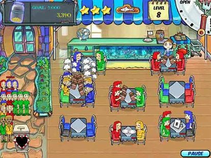 Imagen de <i>Dinner dash,</i> título para usuarios de PC.