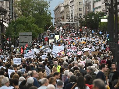 Manifestación, el sábado, en defensa de la sanidad pública madrileña.