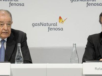 Salvador Gabarró, presidente de Gas Natural Fenosa y Rafael Villaseca, consejero delegado.