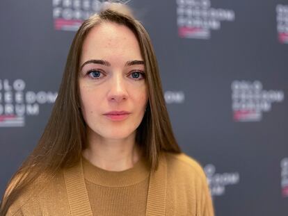  Oleksandra Matviichuk, el lunes en Nueva York.