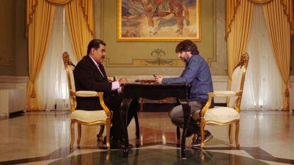 Jordi Évole amb Nicolás Maduro, en un programa de 'Salvados' del febrer.