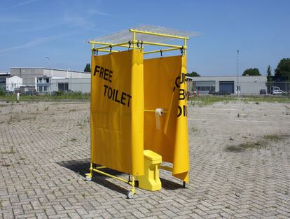 Yellow Spot, la iniciativa en forma de baño portátil para visibilizar el problema del baño público femenino.