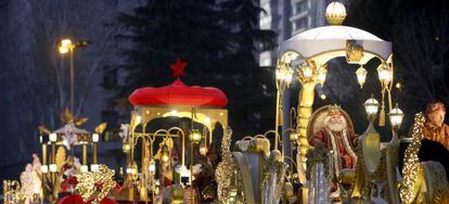Carrozas de la cabalgata de los Reyes Magos en Madrid en 2015