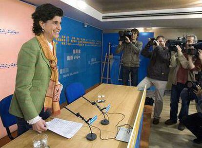 María San Gil, durante la rueda de prensa en la que ha contado que sufre un carcinoma en una mama.