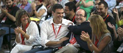 Los l&iacute;deres del PSOE, Pedro S&aacute;nchez (izquierda), y del PSC, Miquel Iceta.