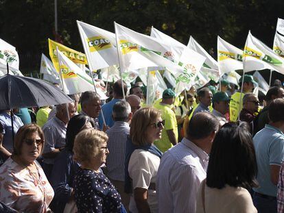 Los aceituneros se manifiestan en Madrid contra caída de precios