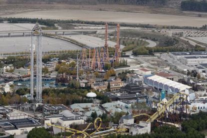 Vista aérea del parque Warner, en San Martín de la Vega.