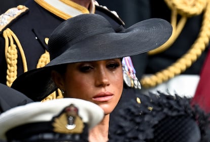 Meghan, dequesa de Sussex, durante el funeral de Estado por la reina Isabel II.