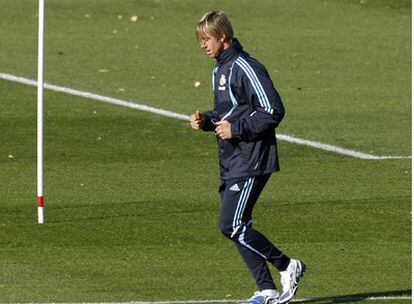 Guti, en el entrenamiento del Madrid el miércoles.
