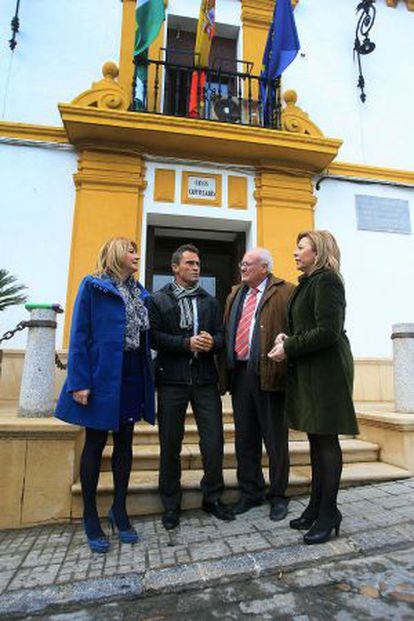 Los alcaldes Isabel Cabezas (Fuente Obejuna), Cecilio Fuentes (Alanís), José Rodríguez (Las Navas) y María del Carmen Murillo (Hornachuelos).