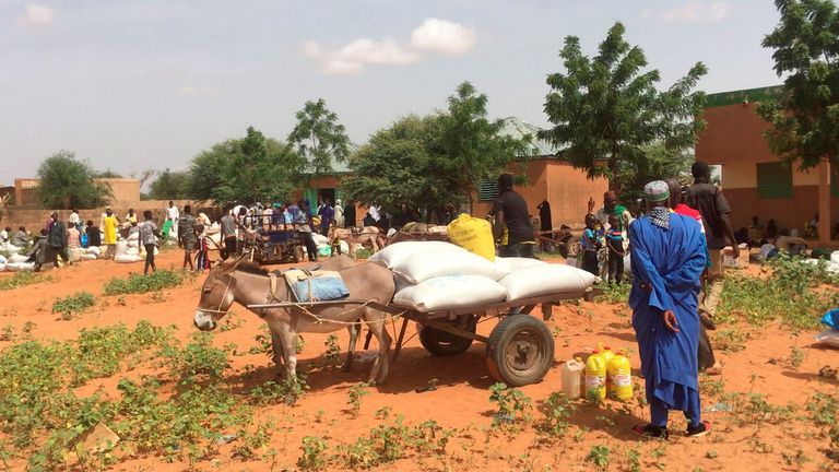 Desplazados por el conflicto de Burkina Faso en Djibo en la ciudad burkinesa de Djibo.
