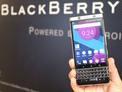 Foto de 2017 de un BlackBerry en el Consumer Electronics Show de Las Vegas