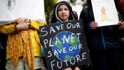 Manifestación contra el cambio climático en Londres, Reino Unido, en 2019.