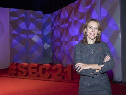 Ana Navas-Acien, catedrática de epidemiología de la Universidad de Columbia, en el congreso de la Sociedad Española de Cardiología, celebrado en Zaragoza.