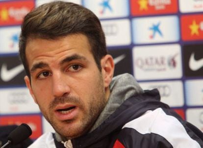 Cesc Fàbregas en un instante de la rueda de prensa.