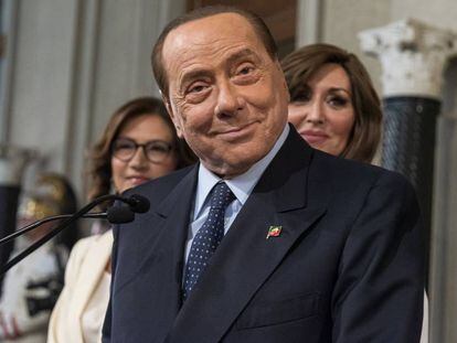 Silvio Berlusconi en una rueda de prensa, este miércoles, en Roma.