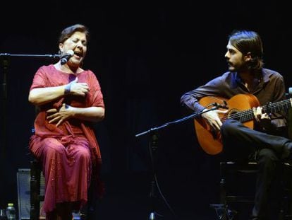 Carmen Linares, en el Festival del Cante de las Minas.