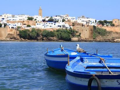 Vista de Rabat, capital de Marruecos, desde la desembocadura del r&iacute;o Buregreg. 