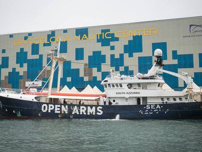 El vaixell de l'ONG Proactiva Open Arms al port de Barcelona.
